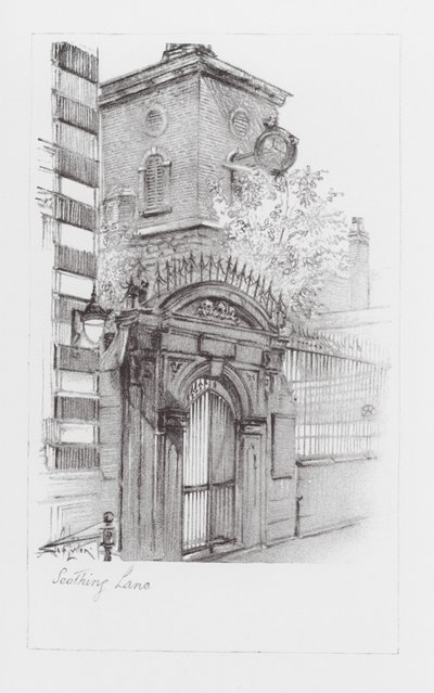 London Lanes: Seething Lane (litografi) af Alan Stapleton