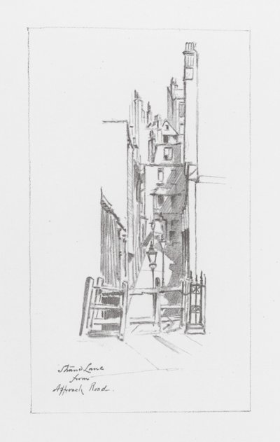 Londons gader: Strand Lane (litografi) af Alan Stapleton
