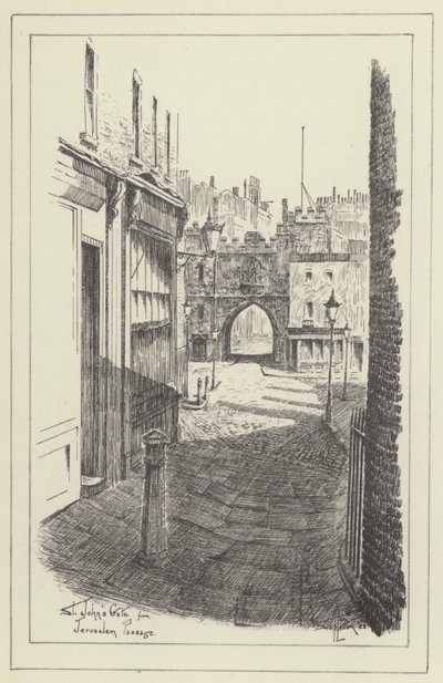 St Johns Gate fra Jerusalem Passage af Alan Stapleton