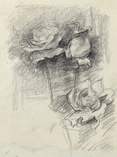 Stilleben af roser i en vase, ca. 1890 af Albert de Belleroche