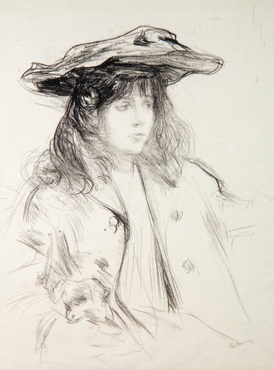 Yvette med en hund af Albert de Belleroche