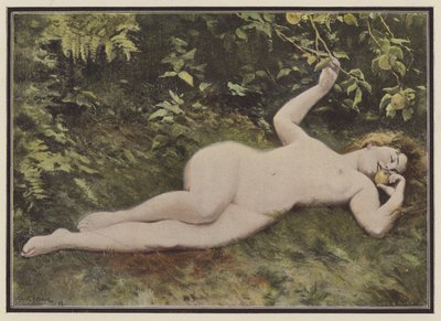 En datter af Eva (farve litho) af Albert Auguste Fourie