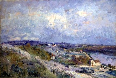 The Hills at Herblay i foråret (olie på lærred) af Albert Charles Lebourg