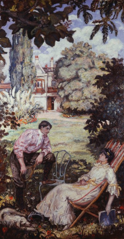 En samtale i haven; La Conversation au Jardin af Albert Andre