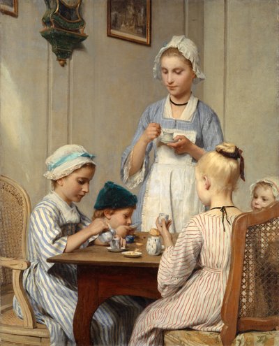 Børn til morgenmad, 1879 af Albert Anker