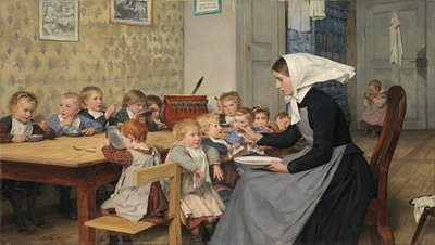 Vuggestue af Albert Anker