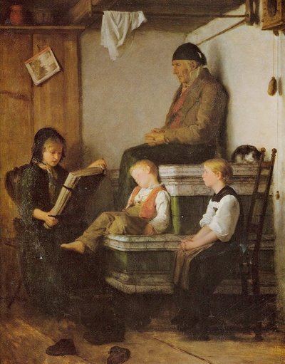 søndag eftermiddag af Albert Anker