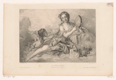 Muse Erato med putto og tamburin La muse Erato (Samling Richard Wallace) (titel på objekt) af Albert Ardail