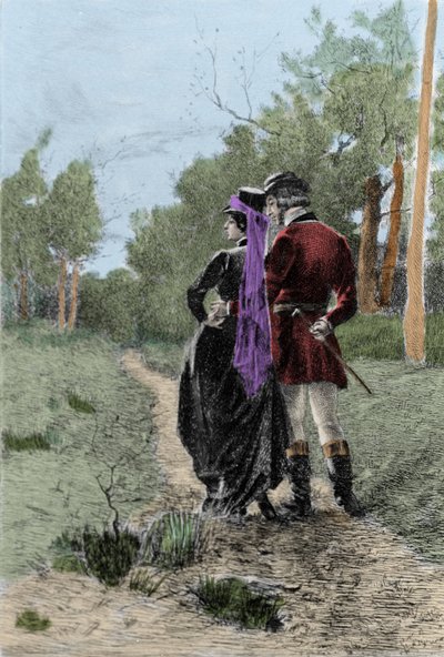 Illustration af romanen "" Madame Bovary"" af Gustave Flaubert (1821-1880). Illustration af Albert Fourie (1854-1937). af Albert Auguste Fourie