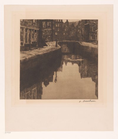 Udsigt over Krom Boomssloot i Amsterdam af Albert Baertsoen (signed by artist)