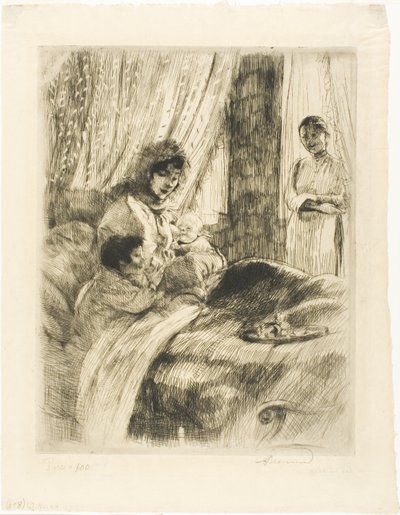 Morgenmad, tallerken fire fra Woman af Albert Besnard