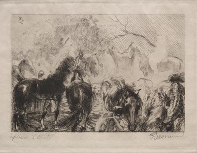 Hestemarked i Algier af Albert Besnard