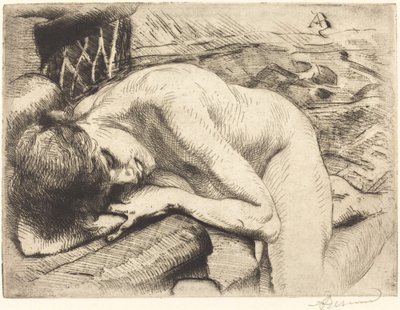 Model Sovende på gulvet af Albert Besnard