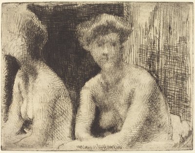 Nøgen kvinde ved et skueglas af Albert Besnard