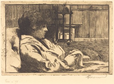Kvinde læser i studiet (La Lecture dans l