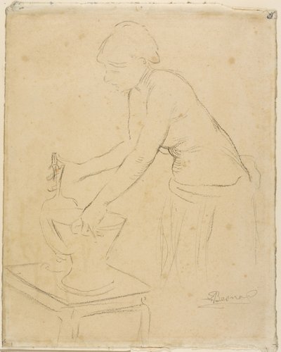 Kvinde ved sit toilet af Albert Besnard