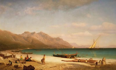 Salerno-bugten, 1858 af Albert Bierstadt