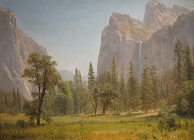 Bridal Veil Falls, Yosemite Valley, Californien af Albert Bierstadt