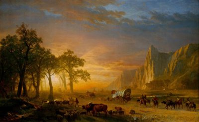 Emigranter krydser sletterne af Albert Bierstadt