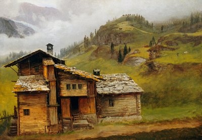 Bjerghus af Albert Bierstadt