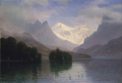 Bjergscene af Albert Bierstadt