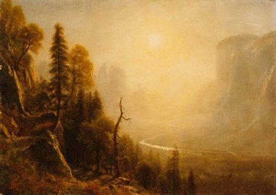 Undersøgelse for Yosemite Valley, Glacier Point Trail, af Albert Bierstadt