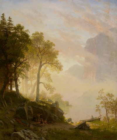 Merced River i Yosemite af Albert Bierstadt