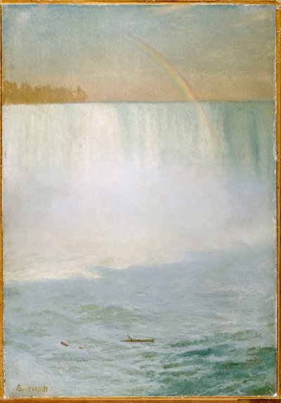 Vandfald og regnbue, Niagara af Albert Bierstadt