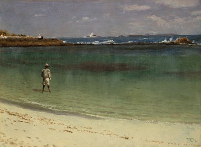West Indies Coast Scene, ca. 1880-93 (olie på papir monteret på fiberplade) af Albert Bierstadt