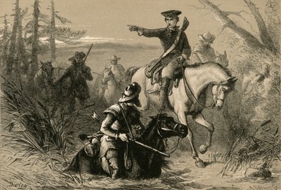 Major Washington på sin mission til den franske kommandør, 1877. af Albert Bobbett