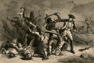 Montcalm forsøger at stoppe massakren, 1877. af Albert Bobbett