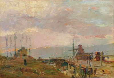 Den rustikke bro nær Rouen af Albert Charles Lebourg