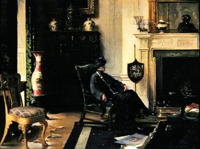 Dame i et interiør af Albert Chevallier Tayler