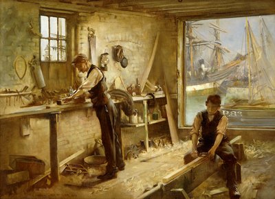 Skibsbyggerens Værksted, 1902 af Albert Chevallier Tayler