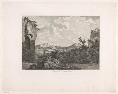 Caracallas bade Terme di Caracalla (titel på objekt) Malerisk ætsede brochurer fra Italien (serietitel) af Albert Christoph Dies