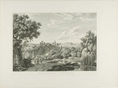 Udsigt over den snoede mur i Villa Borghese af Albert Christoph Dies