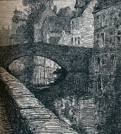 Brugge: Le Quai Vert Den Grønne Kaj, 1916, 1917 af Albert Delstanche