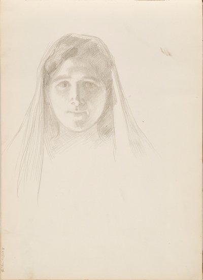 Aino Ackté som Alcestis, skitse af ansigtet af Albert Edelfelt