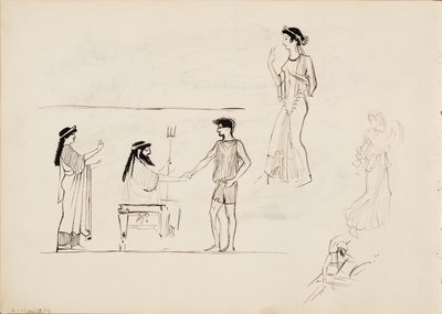 Antikke mandlige og kvindelige figurer af Albert Edelfelt