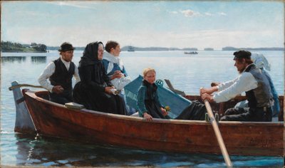 Transport af barnets kiste (et barns begravelse) af Albert Edelfelt