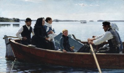 Transport af barnets kiste / Et barns begravelse af Albert Edelfelt
