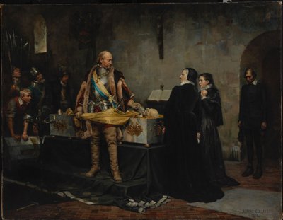 Hertug Karl fornærmer Klaus Flemings lig af Albert Edelfelt