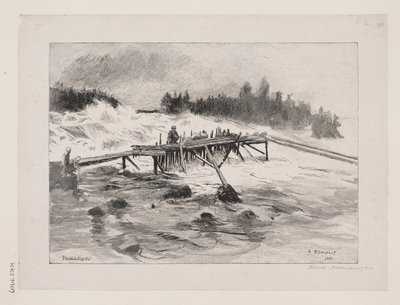 Et vandfald. Vallinkoski af Albert Gustaf Aristides Edelfelt