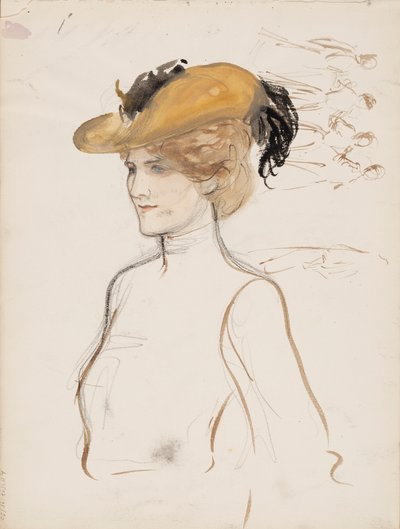 Kvinde med hat på af Albert Edelfelt