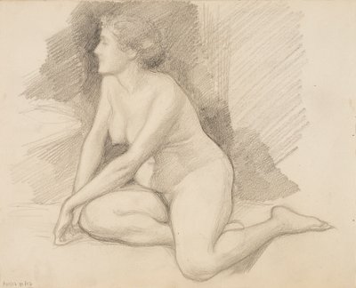 Sidder nøgen af Albert Edelfelt