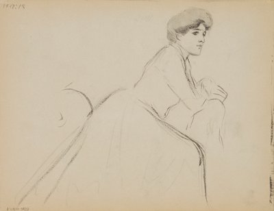 Siddende kvinde, profil af Albert Edelfelt