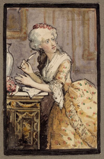 »Lady Writing«, forstudie til »Rokokodamen« af Albert Edelfelt