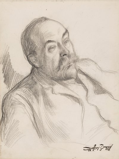 Skitse af mandligt portræt af Albert Edelfelt