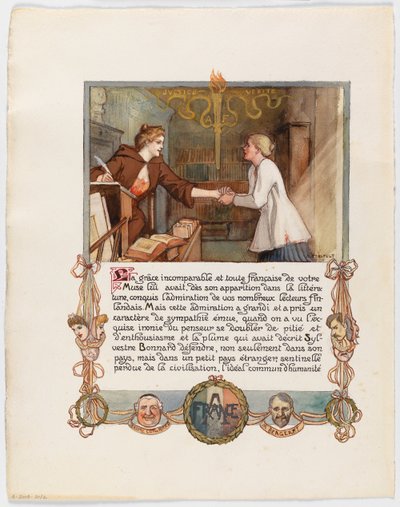 Andragende til Anatole France, side 1/2 af Albert Edelfelt