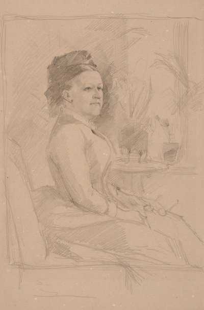 Portrætstudie af handelsrådskone Sinebrychoff af Albert Edelfelt